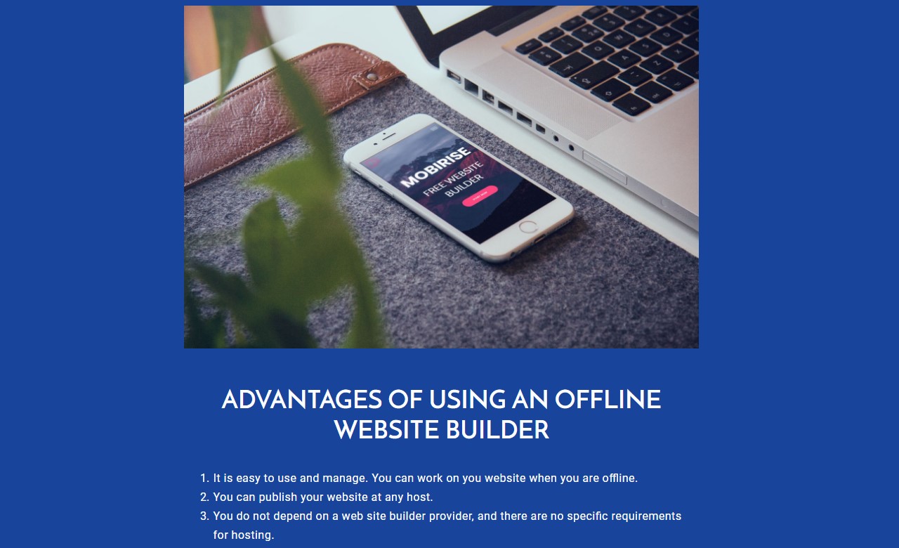 Offline website builder software Template